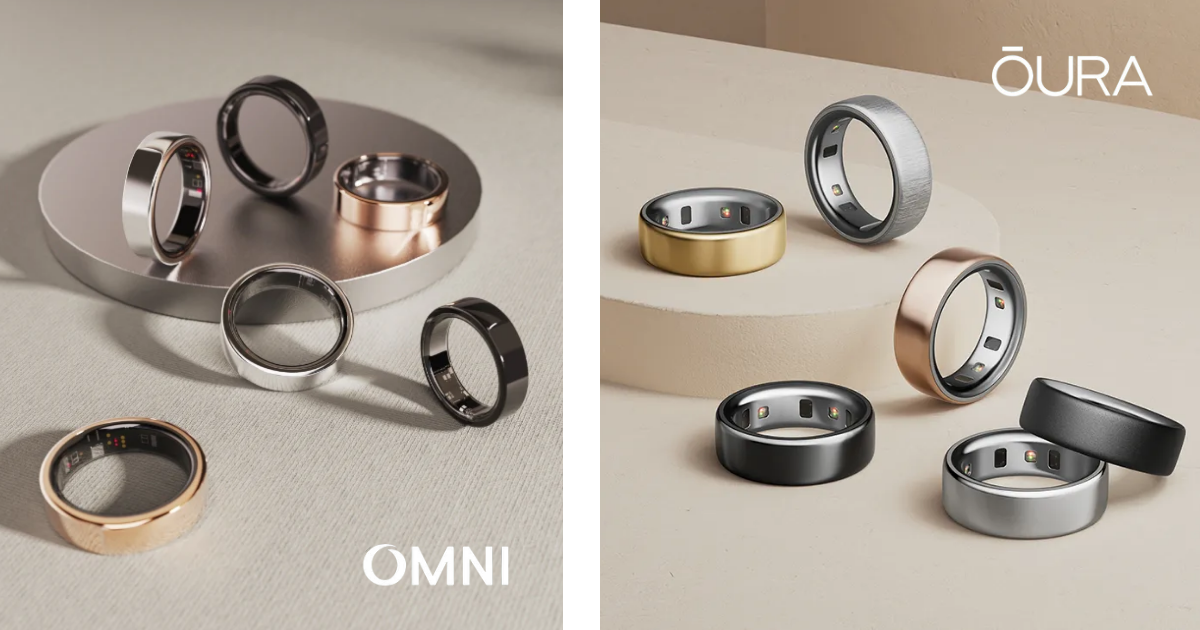Omni Health Ring titanium design vs Oura Ring design comparison